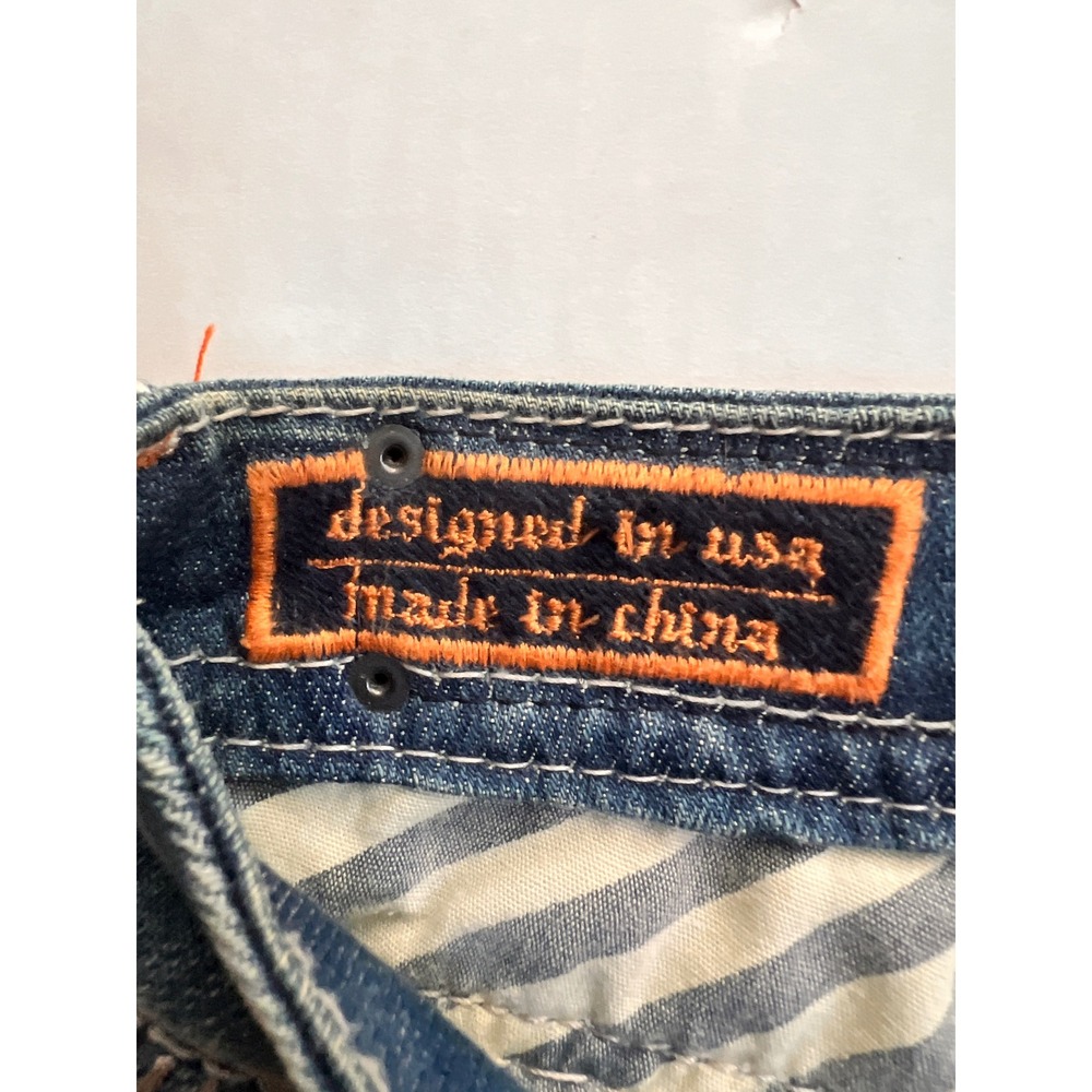 Rock Revival 3011 Bootcut Jeans Blue Distressed Embroidered Flap Pocket Size 25 - Picture 3 of 10